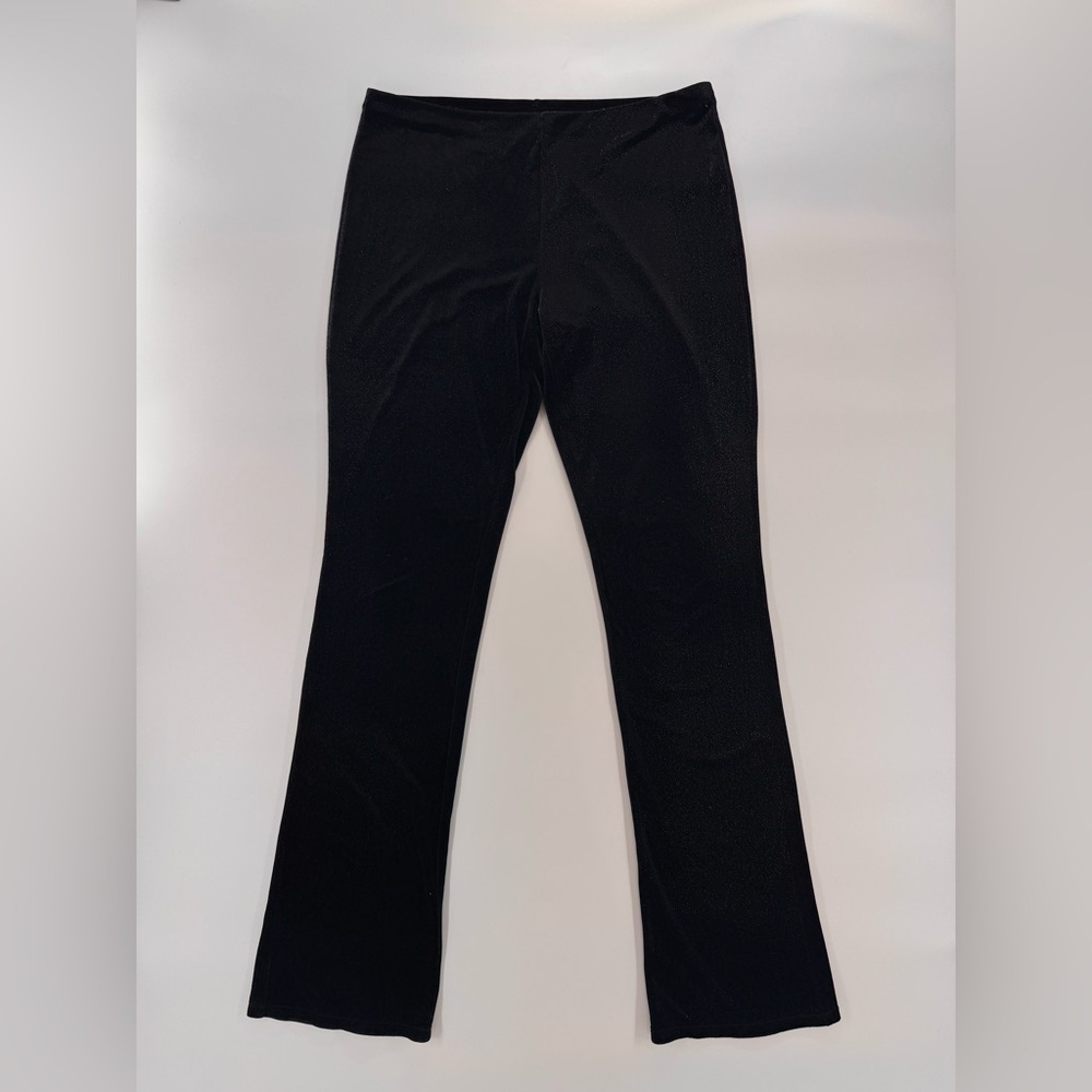 Ralph Ralph Lauren Women Black Shine Velour Holiday Stretch Pants Medium